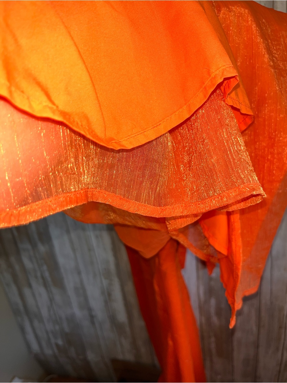Hutch Tangerine Ruffle Wide Leg Jumpsuit Size 14P Petite NWT - Picture 6 of 11